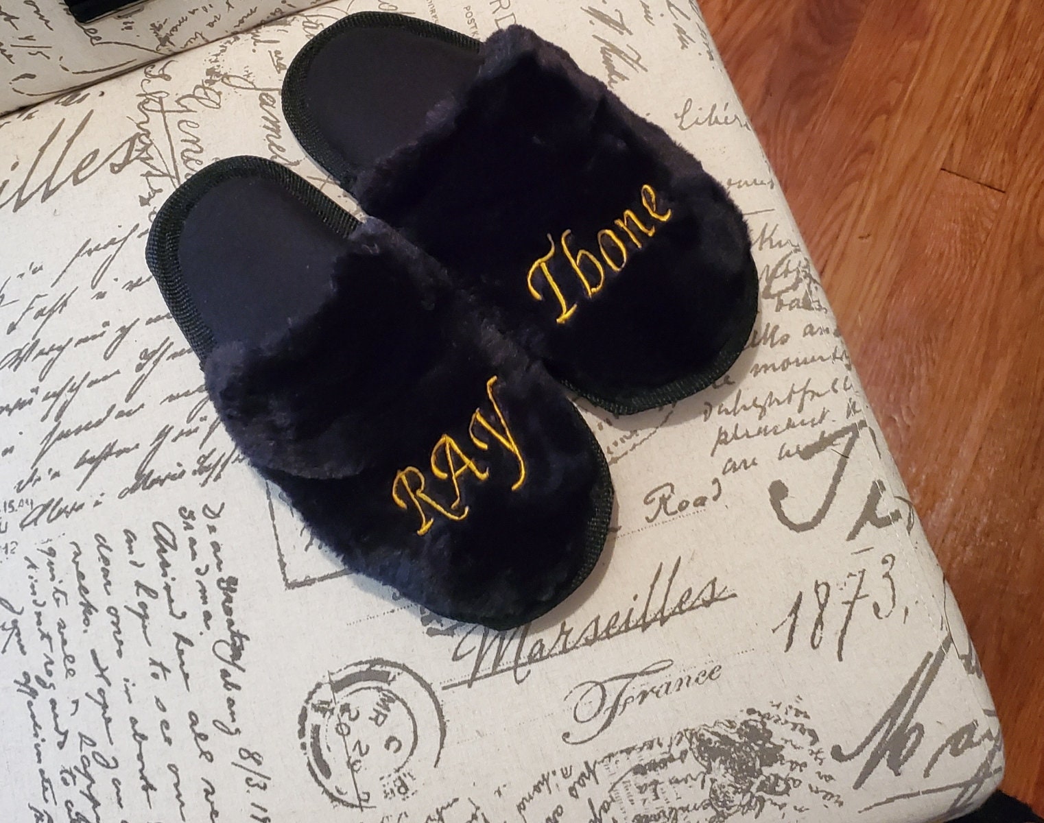 Monogram Slippers - Etsy