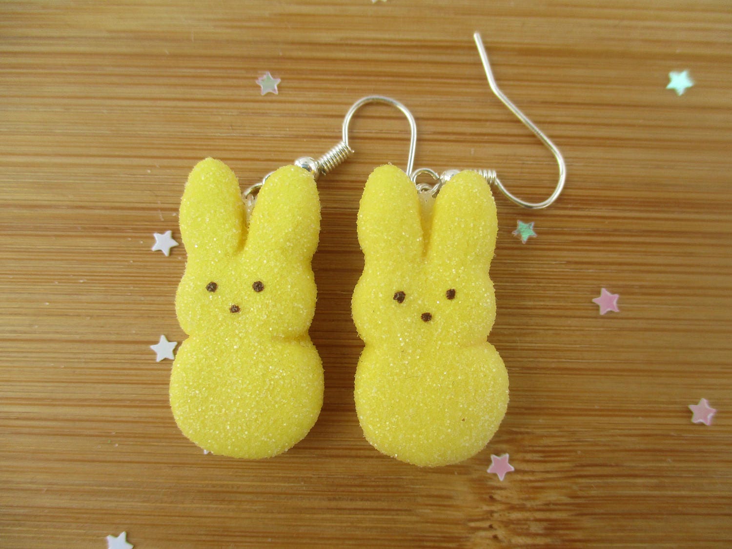 Yellow Bunny Peeps Earrings Easter Handmade Polymer Clay Etsy