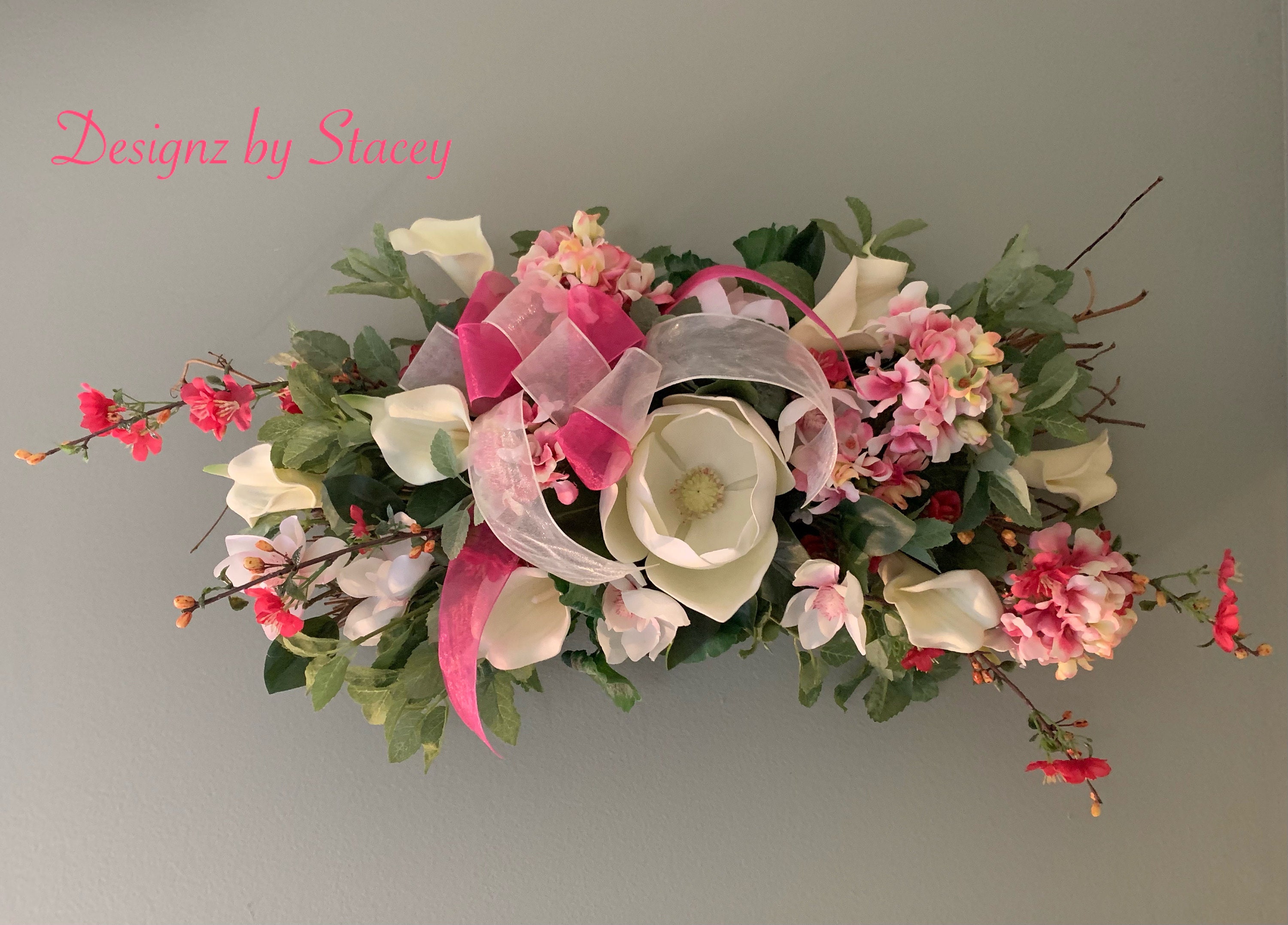 Floral Swag Arrangement, Floral Grapevine Swag Arrangement, Floral Vine