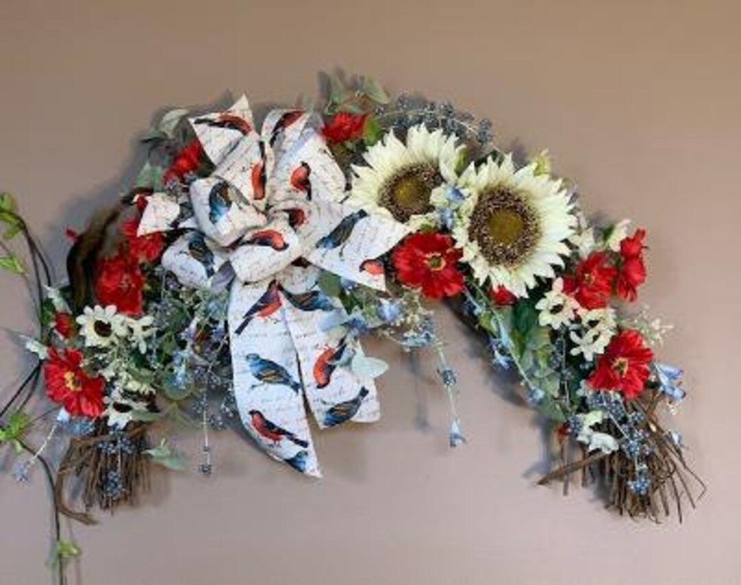 Floral Swag Arrangement, Silk Floral Swag Etsy