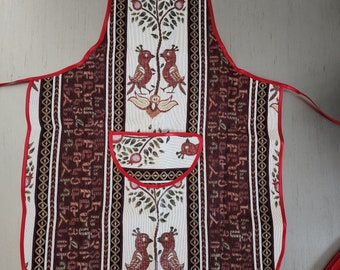 Handmade Sewn Kitchen Apron Armenian Alphabet