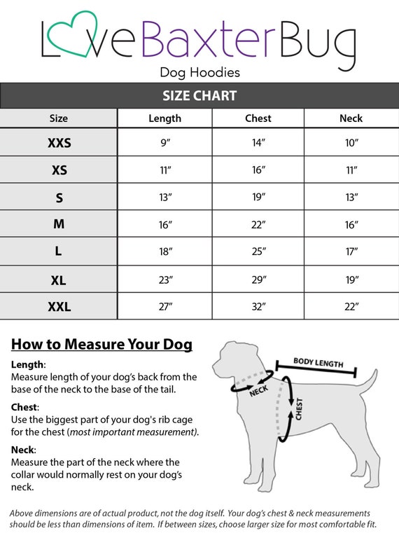 Casual Canine Size Chart