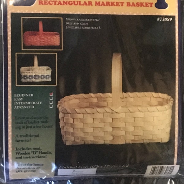 Beginner Rectangular Market Basket Kit, Weaving Kit, Basket Making Kit