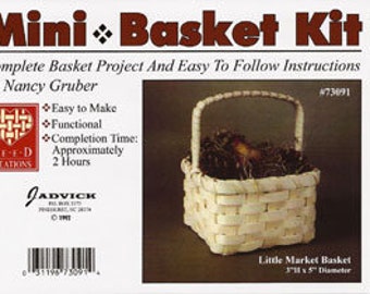 Mini Market Basket Weaving Kit, Basket Making Kit, Beginner Basket Kit, Weaving Supplies, Basketry, 4H Project, Girls Scouts, VBS Project
