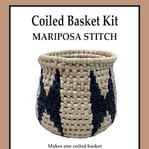 Coiled Basket Kit Mariposa Stitch, Basket weaving kit, Traditional Craft Kit, Basket Raffia, Basketry, Spiral Basket Kit, Tween Gift,