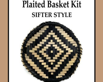 Plaited Basket Kit Sifter Style, Basket weaving kit, Traditional Craft Kit, Basket Pleating, Basketry, Creative Craft Kit, Tween Gift,