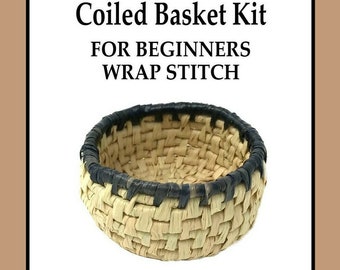 Coiled Basket Kit for Beginners, Basket weaving kit, Traditional Craft Kit, Basket Raffia, Basketry, Spiral Basket Kit, Tween Gift,