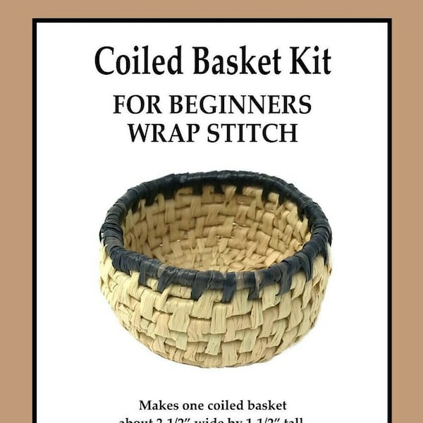 Coiled Basket Kit for Beginners, Basket weaving kit, Traditional Craft Kit, Basket Raffia, Basketry, Spiral Basket Kit, Tween Gift,