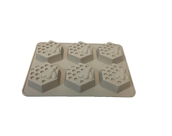 6 Cavity Hexagon Honey Bee Mold, Soap Mold, Beeswax Mold, Bees Wax, Honeybee mold, Honey Comb Mold, Soap Supplies, silicone mold, honeycomb