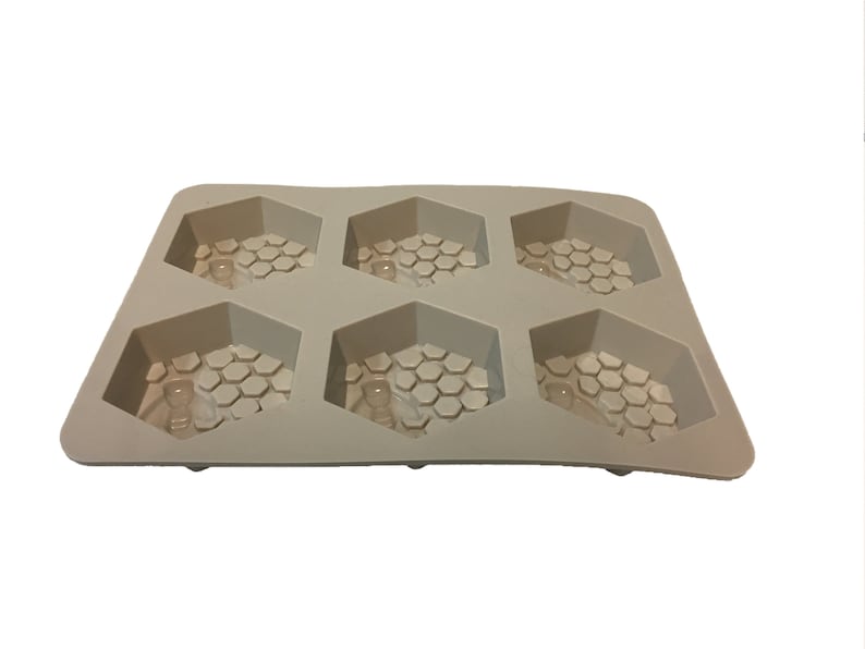 6 Cavity Hexagon Honey Bee Mold Soap Mold Beeswax Mold Bees Etsy