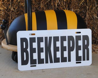 BEEKEEPER License Plates, Perfect Beekeeper Gift, Father's Day, Mother's Day, Beekeeping, Honey Bee, Gift for him, gift for her, Christmas