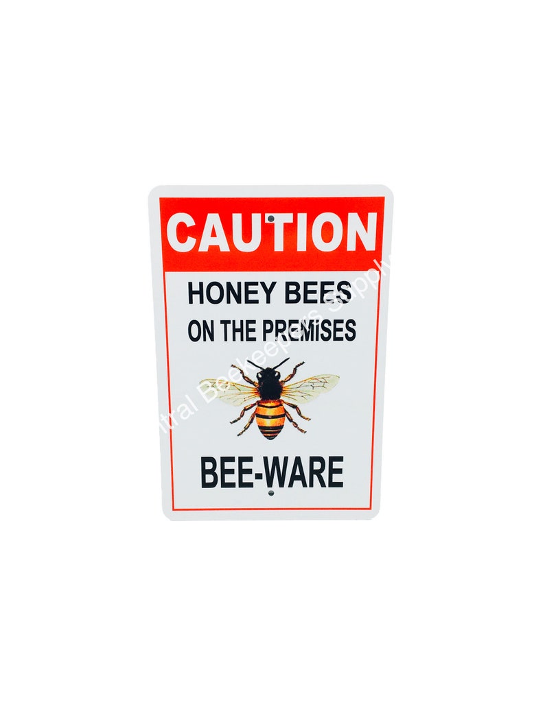 Honey Bee Sign Bee-Ware, Beekeeper Gift, Gift for him, Cool Gift, Valentines gift, Honey Bee, Christmas Gift, Beekeeping Signs, dad gift image 1