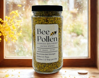 Natural Honey Bee Pollen Sourced from the Southeast United States, 8 ounces nt wt