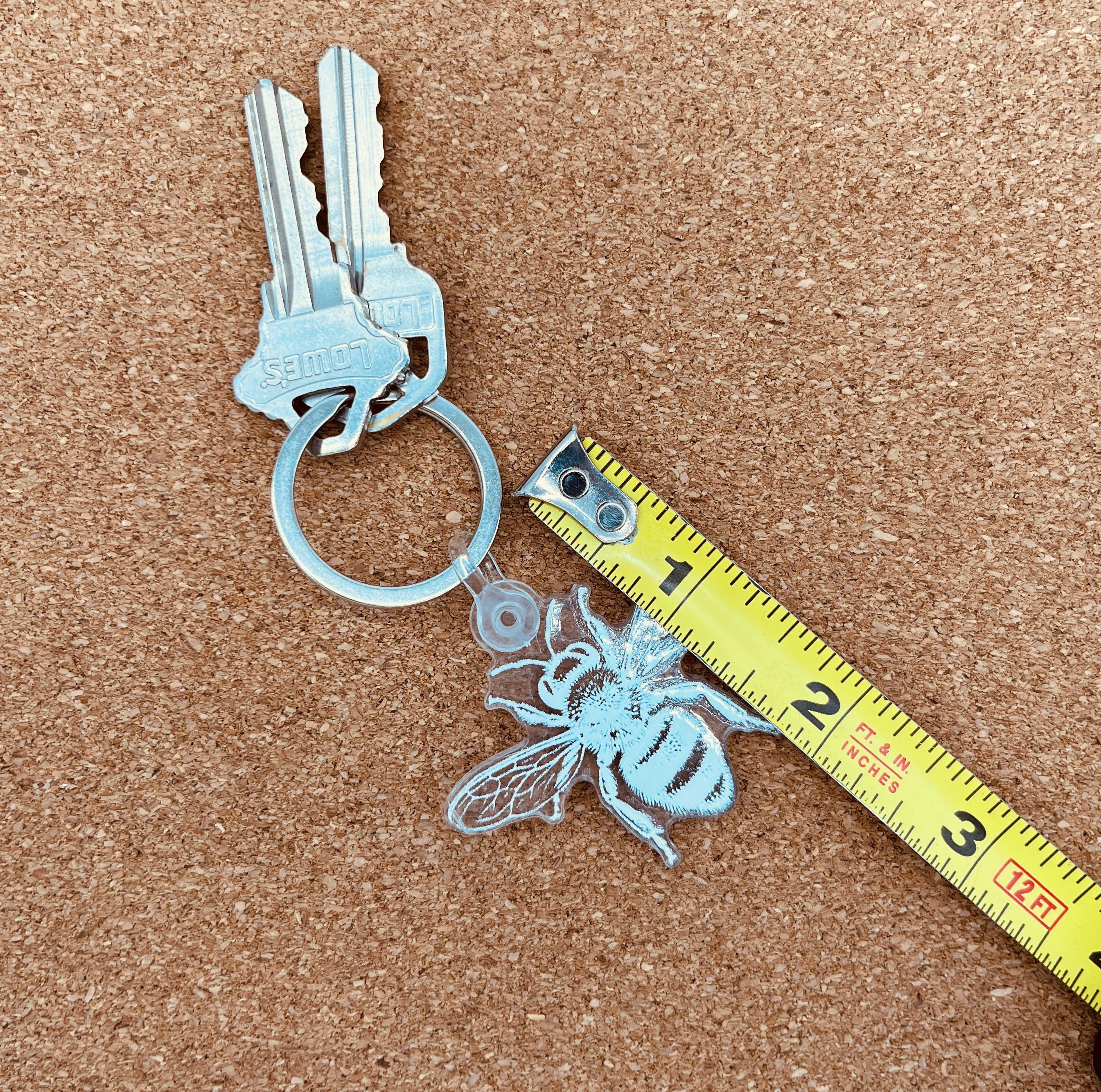 Acrylic Honey Bee Key Chain, Bee Keychain, Key Fob, Beekeepher Gift ...