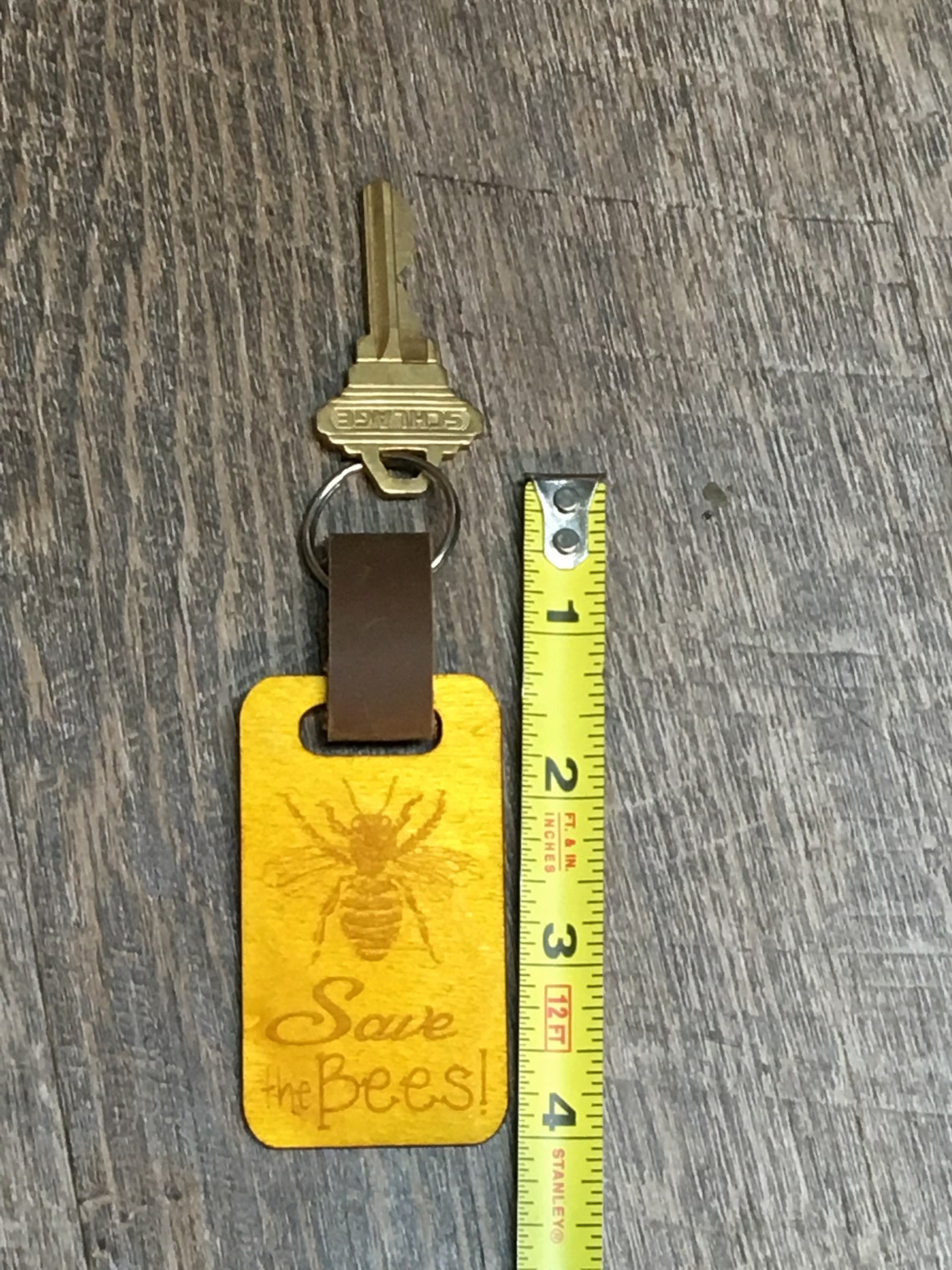 Wooden Key Fob Lasered Honey Bee Save the Bees, Bee Key Chain - Etsy