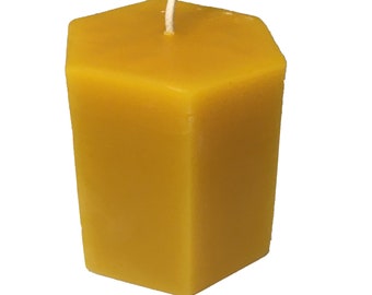Bienenwachskerze Hex, Hexagon Kerze, All-Natürlich, sauberes Brennen, reinigend