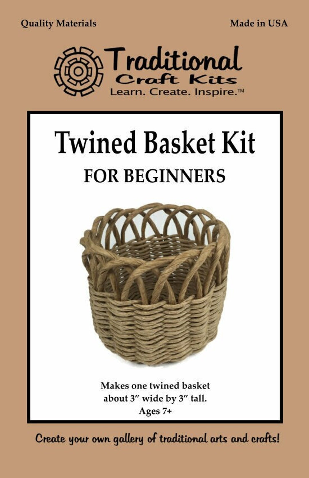 Twined Basket Kit for Beginners, Basket Weaving Kit, Traditional Craft