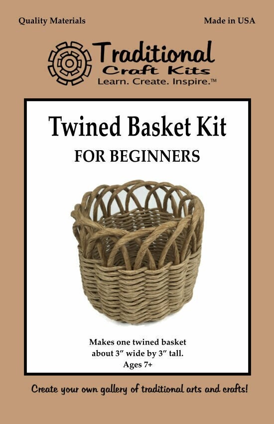Twined Basket Kit for Beginners Basket Weaving Kit Etsy