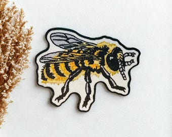Honey Bee Iron On Patch for Hats, Shirts, Bags, Hoodies, Denim Jackets