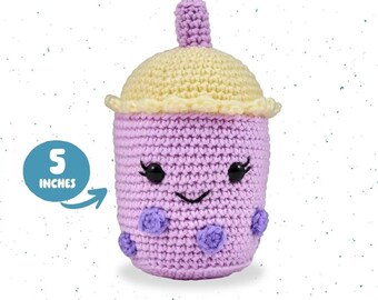 DIY Crochet Boba Tea Kit, Amigurumi Craft Project