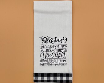 BEE Amazing Tea Towel, Bee Dish Towel, Bee Gift Ideas