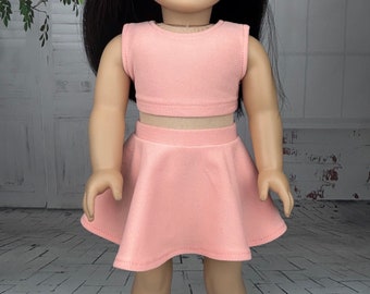 Peach Crop Top or Skater Skirt - Circle Skirt - 18 inch Doll Clothes - Made to fit 18" Dolls