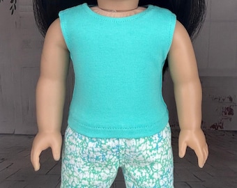 Mint Green Tank Top -  Sleeveless Tank Top - 18 inch Doll Clothes made to fit 18" Dolls