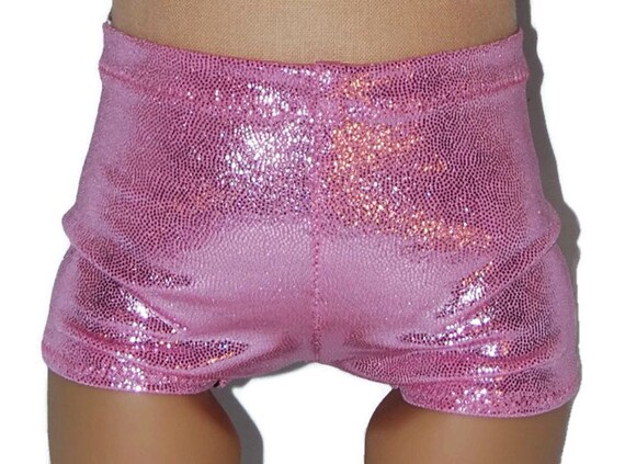 pink shiny shorts