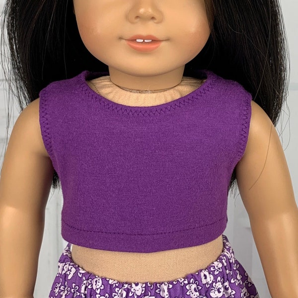 18 inch Doll Crop Top - Light Plum - 18 inch Doll Clothes made to fit 18" Dolls