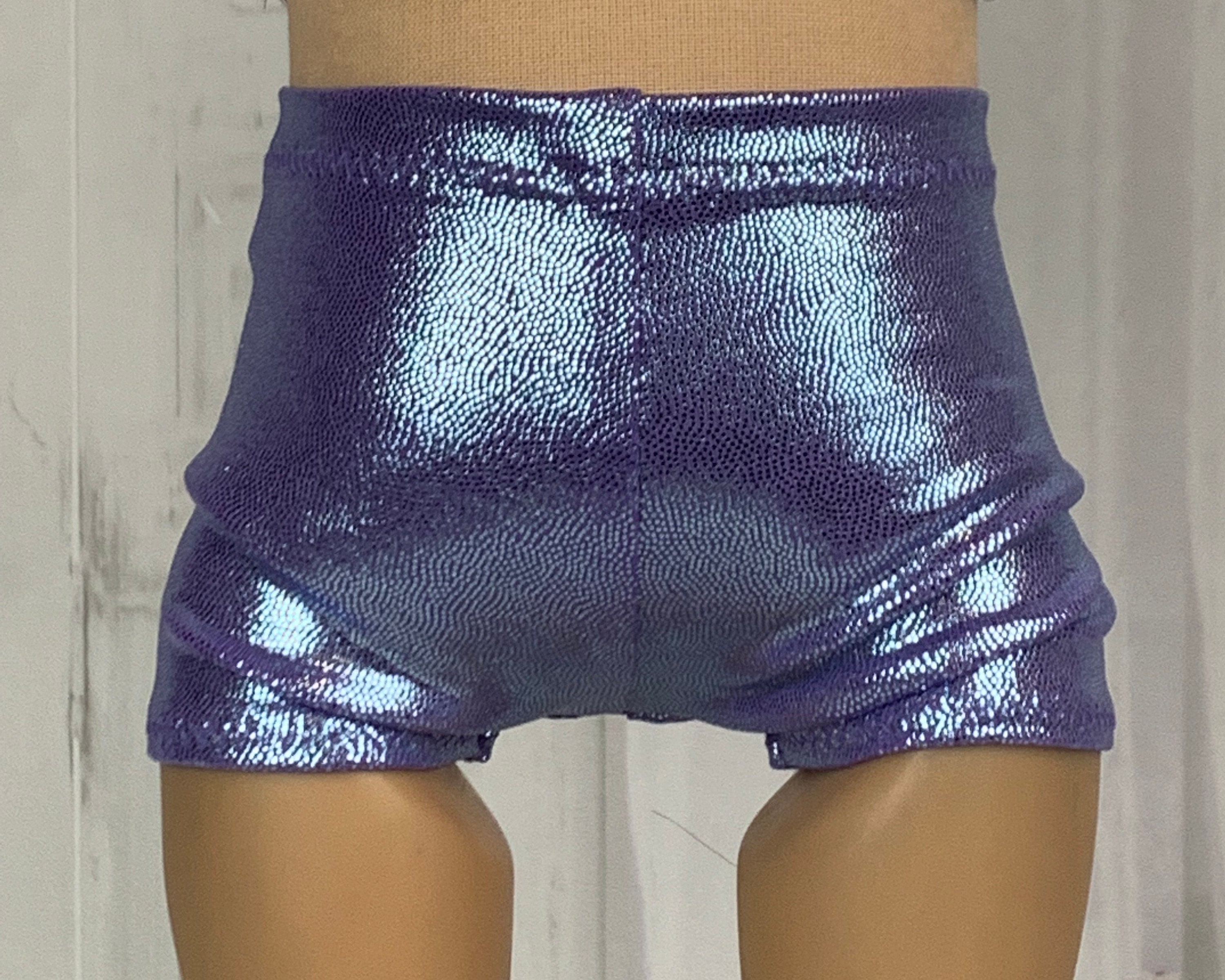 Metallic blue shorts top