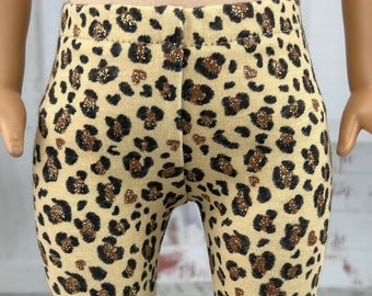 Animal Print 18 inch Doll Leggings - Cheetah Glitter Print - Doll Clothes made to fit 18" Dolls