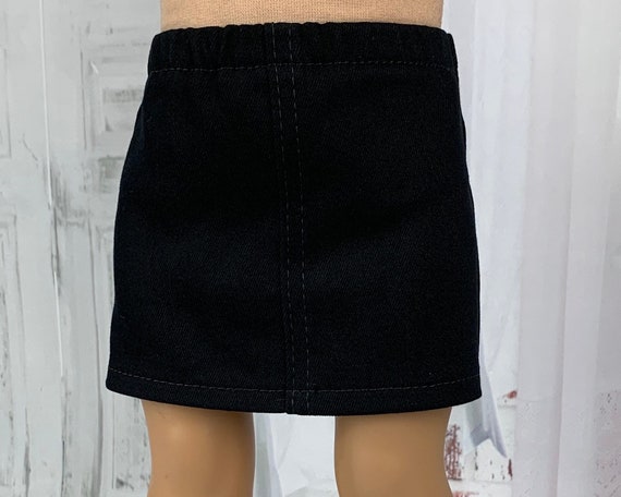 Black Stretch Denim Skirt Doll Clothes Fits 18 Dolls - Etsy