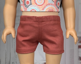 Marsala Denim Shorts - Doll Clothes for 18" Dolls