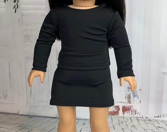 Cheer Outfit- Matte Black, Shiny Black or White -18 inch Doll Clothes for 18" Dolls