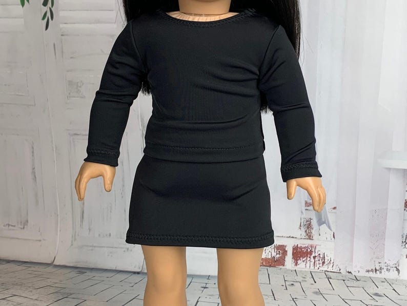 Cheer Outfit- Matte Black, Shiny Black or White -18 inch Doll Clothes for 18" Dolls image 1