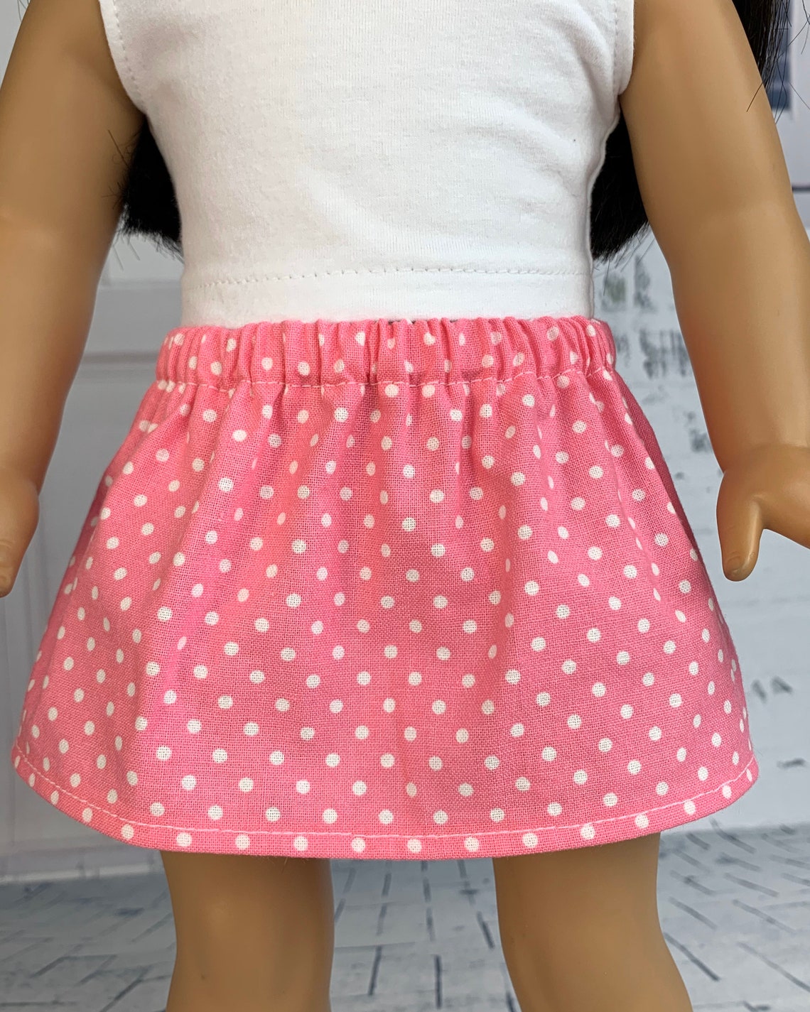 18 inch Doll Skirt Bubblegum PInk with White Polka Dots Etsy