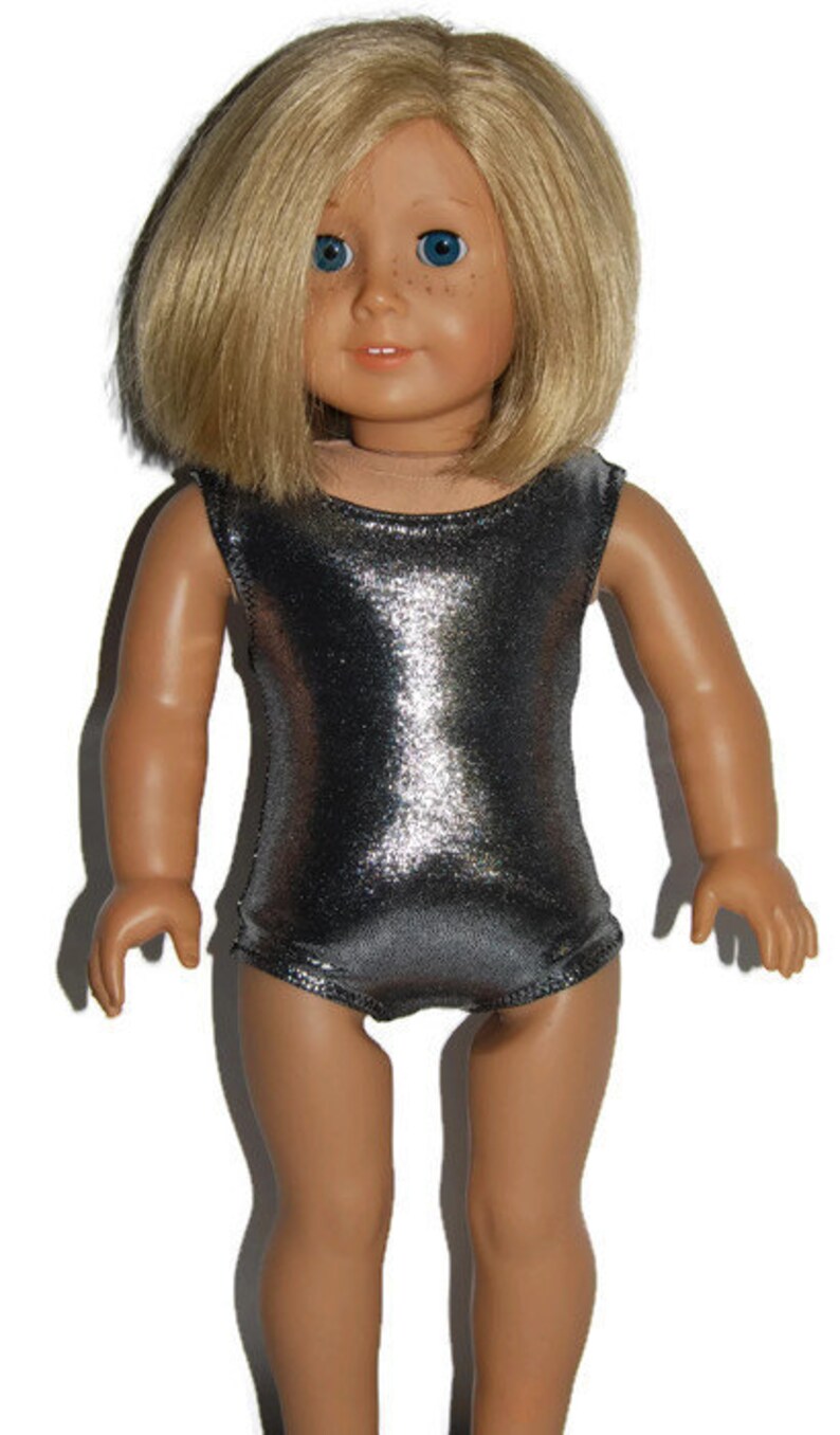 Shiny Silver On Black Leotard Doll Clothes Fits 18 Etsy