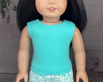 Mint Green Tank Top -  Sleeveless Tank Top - 18 inch Doll Clothes made to fit 18" Dolls