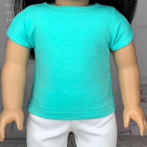 Mint Green Cotton Tee Shirt - Doll Clothes made to fit 18" Dolls image 1