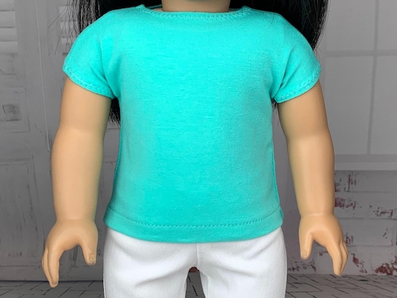 Mint Green Cotton Tee Shirt - Doll Clothes made to fit 18" Dolls