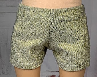 Metallic Gold Denim Jean Shorts - Doll Clothes made to fit 18" Dolls