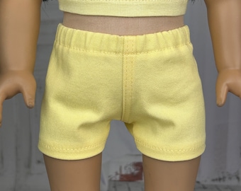 Light Yellow Stretch Twill Shorts - Doll Clothes - fits 18" Dolls
