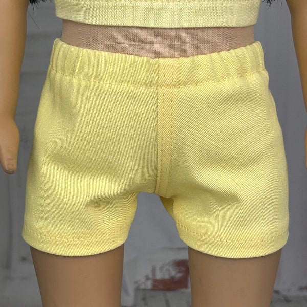 Light Yellow Stretch Twill Shorts - Doll Clothes - fits 18" Dolls