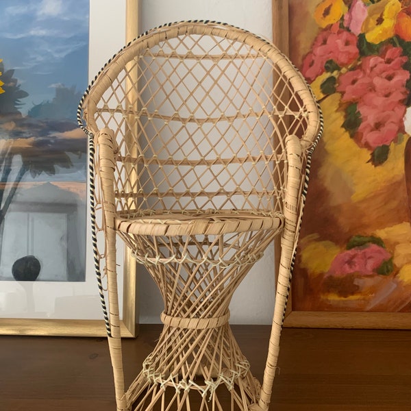 Vintage Rotan Pauw Stoel