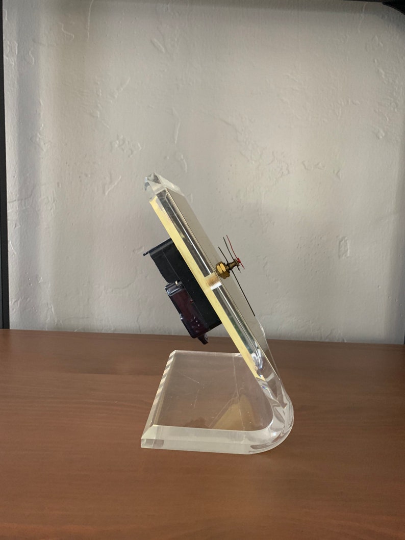 Vintage Acrylic Desk Clock - Etsy