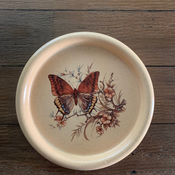 Vintage 70’s Pottery Craft Butterfly Plate