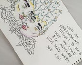 Items Similar To One Sided Love Abstract Ink And Watercolor