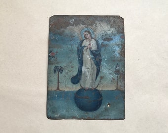 Immaculate Conception Virgin. Antique altarpiece