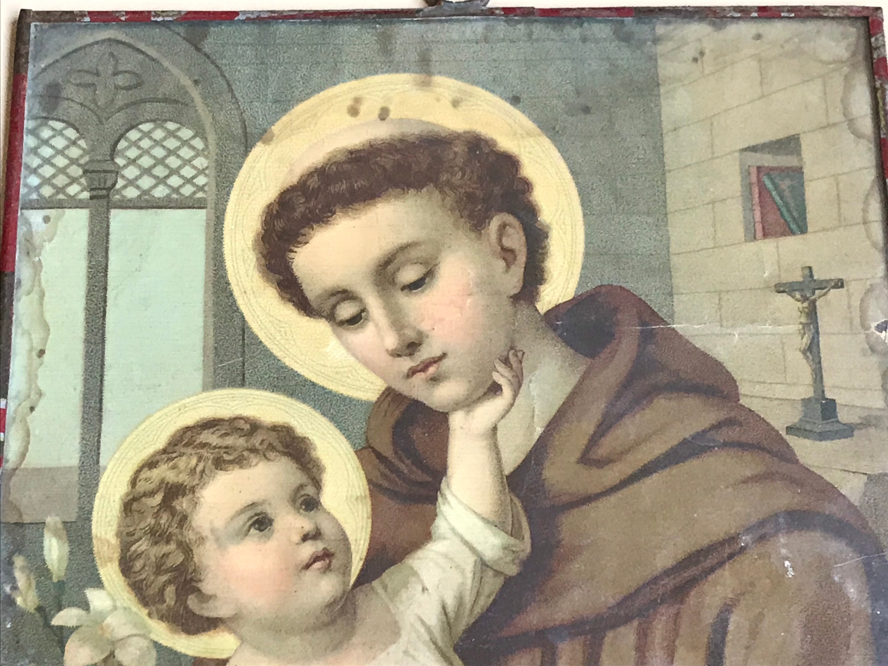 Saint Anthony ディストリビューター Saint Anthony, Vintage Framed Image - Etsy