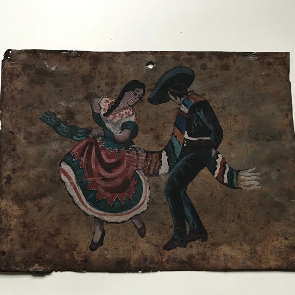 Mexican dancers, jarabe tapatío painting.